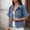 #143-Blue, variant on Women's Short Sleeve Denim Jacket, Solid Color with Pockets and Turn-Down Collar, Cotton Casual Outerwear for Fall Winter and Daily Use
