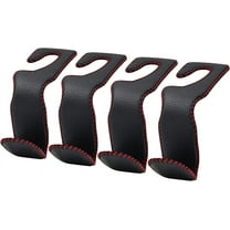 Purse Hook for Car, Leather Car Bag Hooks Purse Holder for Car, Seat Hooks for Vehicle for Hanging Purses and Bags and Coats,4 Pack Black& Red