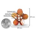 thumbnail image 6 of Orange Agate Floral Purity Pearl Pin-Brooch, 6 of 7