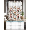 thumbnail image 6 of No Hook Cloth Fabric Shower Curtain with Snap in Liner, Thanksgiving Mushroom Waterproof Shower Curtains Set with See Through Top Window, Leaves Plants Country Rustic Bath Curtains Shower 60"x72", 6 of 6