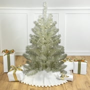 Northlight 3' Metallic Platinum Artificial Tinsel Christmas Tree - Unlit