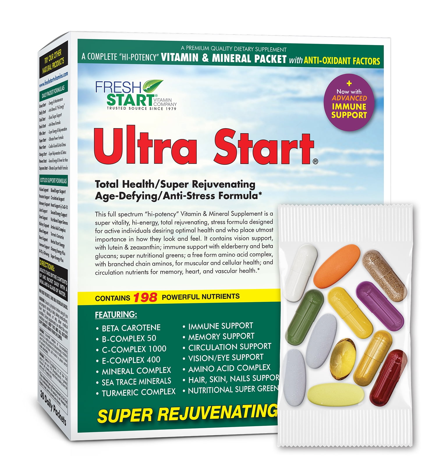 Ultra Start Complete Daily Vitamin Pack AntiAging, AntiStress