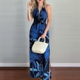 thumbnail image 3 of Women Sleeveless Jumpsuits Summer V Neck Modest Wrap Jumpsuits Blue XXXL, 3 of 5