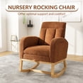 thumbnail image 4 of QinaQin Solid Wood Glider Rocking Chair, Teddy Plush Nursery Rocker with Adjustable Footrest, Storage Pocket and Ottoman, 4 of 8