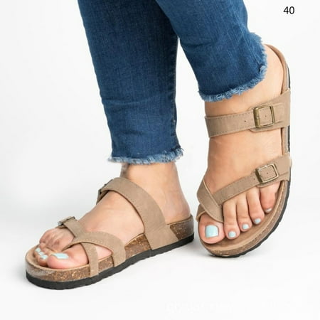 

Women Beach Sandals Open Toes Breathable Wear-resistant Flat Shoes for Summer 40