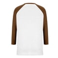thumbnail image 5 of Fanxing 3/4 Sleeve Shirts Womens V Neck Raglan Sleeve Tops Loose Fit Patchwork T-Shirts Fashion Color Block Graphic Tees Summer Tops Coffee,S, 5 of 6