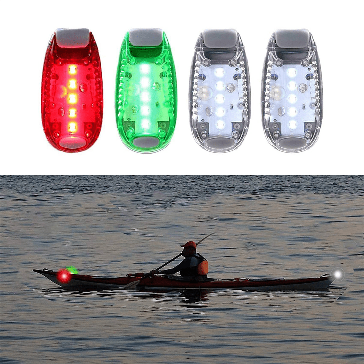 3X High Night Visibility Navigation Light Lights for Boat Kayak Bike Stroller Runners and Night Running