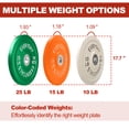 thumbnail image 5 of FlexWave 2-Inch Olympic Bumper Weight Plate Set，with Steel Hub, Multicolored, Multiple Sizes，for Strength Training & Home Gym, 5 of 8