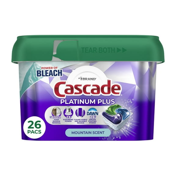 Cascade Platinum Plus Mountain Scent Dishwasher Detergent Actionpacs - 26 ct