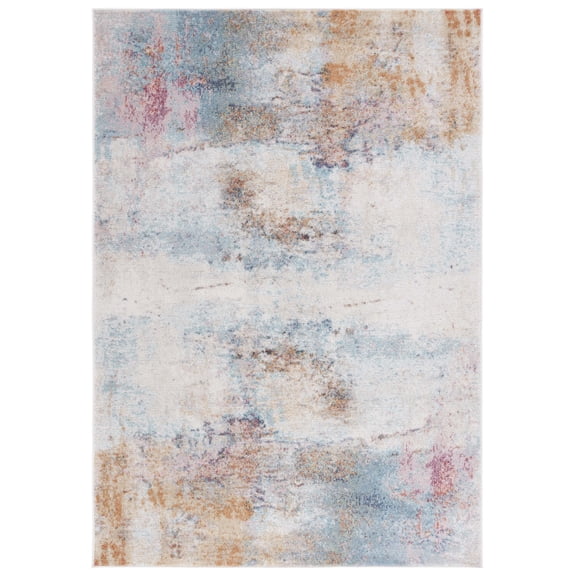 SAFAVIEH Phoenix Basil Abstract Area Rug, Aqua/Gold Rose, 5'5" x 7'7"