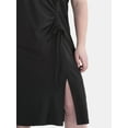thumbnail image 3 of Terra & Sky Women's Plus Size Ruched Sleeveless Midi Dress, Sizes 0X-5X, 3 of 3