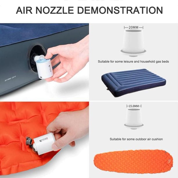 Mini bomba de aire 1300mAh Bomba de aire recargable Inflado rápido Desinflado (gris) Likrtyny Para estrenar