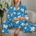 thumbnail image 6 of Vsdgher Cows Milk Pajamas Set Long Sleeve Sleepwear Womens Button Down Nightwear Pj Sets-XX-Large, 6 of 7