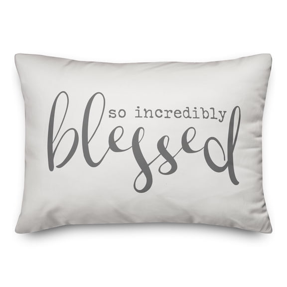 Creative Products So Incredibly Blessed White and Grey 14x20 Indoor / Outdoor Pillow