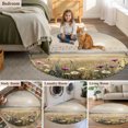 thumbnail image 6 of Wildflower Round Living Room Rugs 4 ft, Nature Floral Flowers Sunset Birds Washable Area Rug with Non-Slip Sturdy Edge Binding Round Carpet for Entryway Kitchen Bedroom Bathroom, 6 of 9