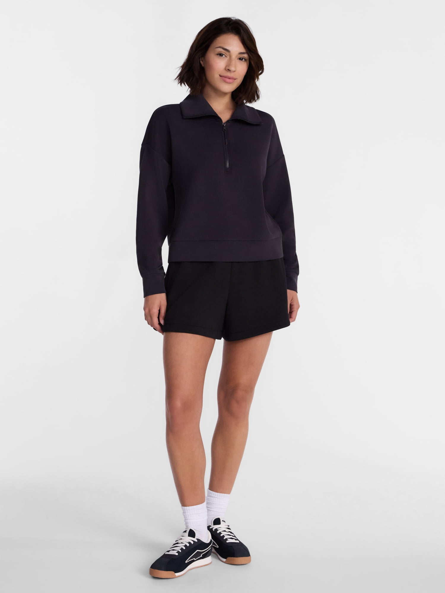 Avia Women's and Women's Plus Quarter-Zip ScubaKnit Pullover, Sizes XS-4X