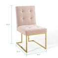 thumbnail image 2 of Side Dining Chair, Velvet, Metal Steel, Gold Pink, Modern Contemporary Urban Design, Kitchen Room Cafe Bistro Restaurant Hospitality, 2 of 9