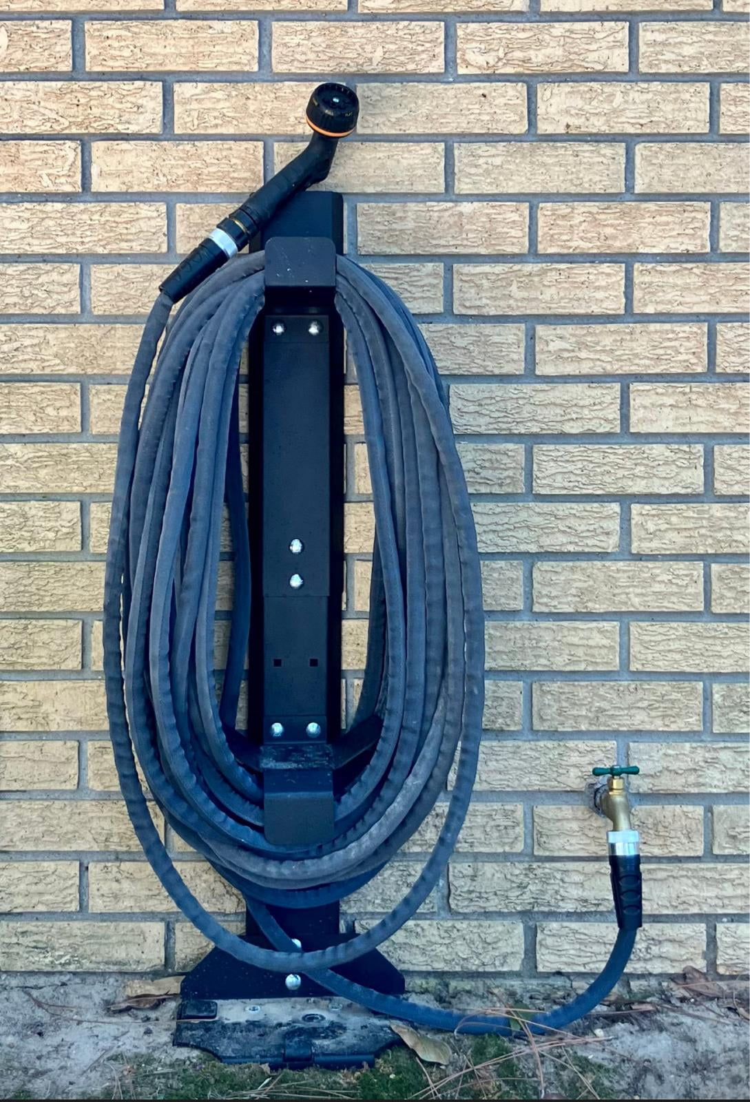Garden Hose Reel Holder Stand Storage w/ Ground Stakes -Upto 125-Ft Hoses