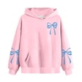 thumbnail image 5 of Pink Girls Hoodie 3-14 Years, Cute Bow Kids Pullover Sweatshirt, Casual Stretch Hoodie with Pocket,Size 3-4 T, 5 of 7