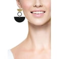 thumbnail image 4 of Beautiful Black and Gold Abstract Statement Earrings – Hypoallergenic Earwires, 4 of 4