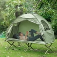 thumbnail image 2 of 76-inch, capacity 225 LBOOtsunny Single camping and hiking green folding tent bed, 2 of 10