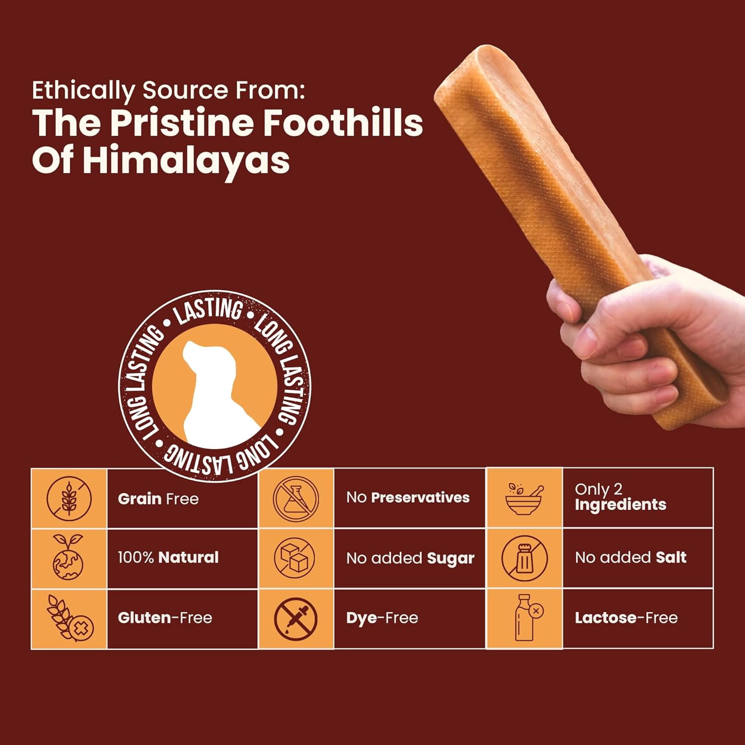 Kathmandus Authentic Himalayan Cheese Natural Dental Chews for Dogs, Small, 10 Chews Packet