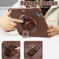 thumbnail image 6 of for iPad Air 11" 2025/2024 Case, Durable Protection Case with Rotate Stand, Portable Hand Strap & Shoulder Strap Pencil Holder, Case for iPad Pro 11" 2022/2021/2020/2018/iPad Air 5th/4th, Chocolate, 6 of 19