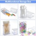 thumbnail image 4 of Cotton Swab Storage, 2 Pieces Mini Portable Travel Plastic Cotton Swab Box Transparent Cotton Swab Box for Cotton Swab Hair Band Toothpick (Transparent), 4 of 5