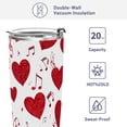 thumbnail image 4 of 11oz Double-Wall Vacuum Insulated Stainless Steel Tumbler with Straws Sports Mugs BPA-Free Red Hearts with Musical Notes, 4 of 7