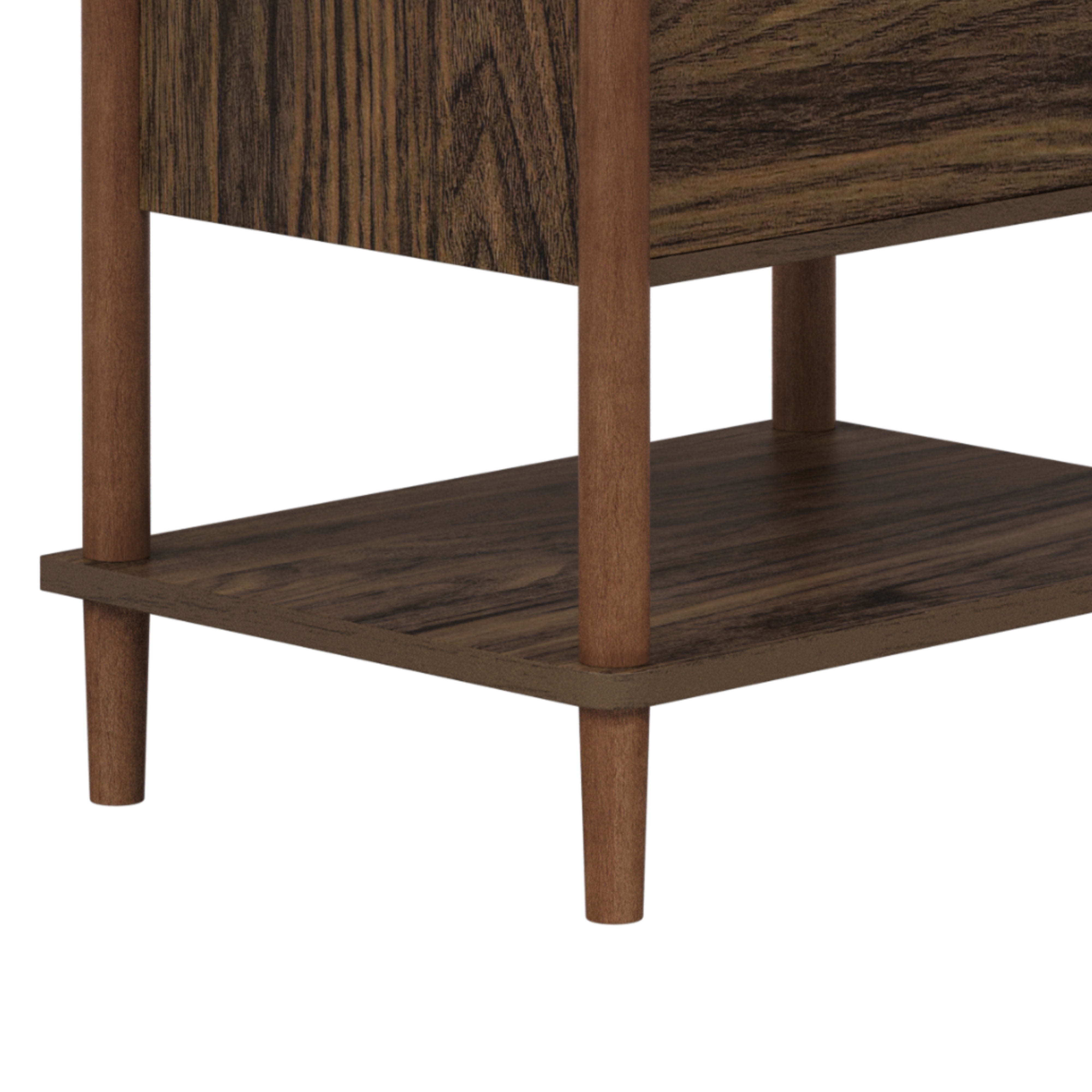 Teamson Home Ellery 24" Single Bathroom Vanity Integrated Square Sink and Two Drawers, Walnut