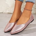 thumbnail image 4 of Zapatos Casuales de las Mujeres Metálicos Punta Del Dedo Del Pie Planos, Punta Del Dedo Del Pie Planos Suaves Suela Brillante Mochilas, 4 of 9