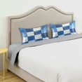 thumbnail image 3 of Yayeee Pillowcase Standard Size Set of 2 Satin Wrinkle Resistant Pillow Case, Blue and Gray Plaid Pattern, 3 of 7