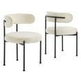 thumbnail image 2 of Modway Albie Boucle Fabric Dining Chairs - Set of 2 in Ivory Black, 2 of 11
