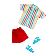 Barbie Ken Doll Clothing, Ken Fashion Pack with Striped Shirt, Red Shorts & Sandals (1 Outfit)