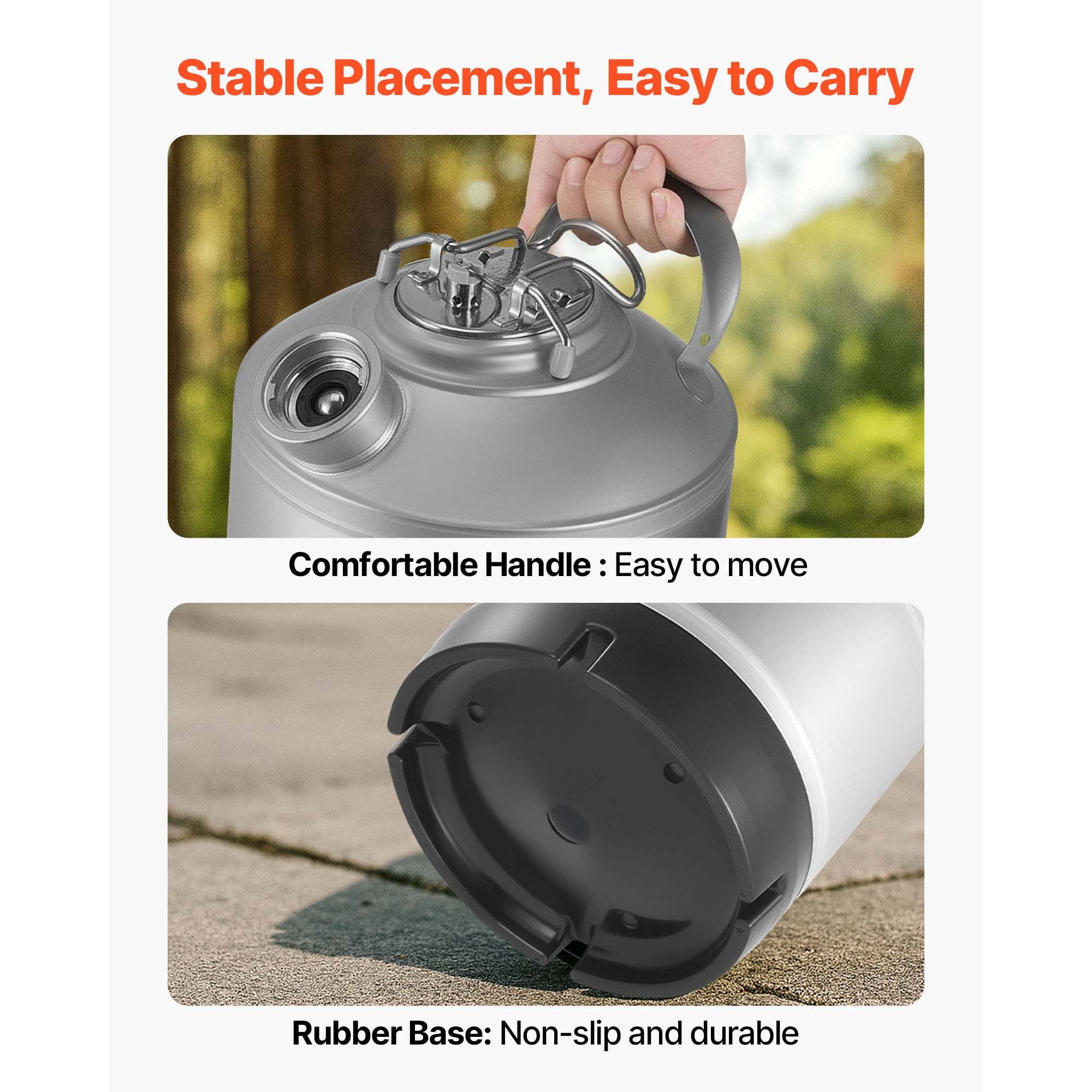 Beer Line Cleaning Kit with D Coupler, 1.75 Gallon Stainless Steel Keg Cleaner for Kegerator Maintenance