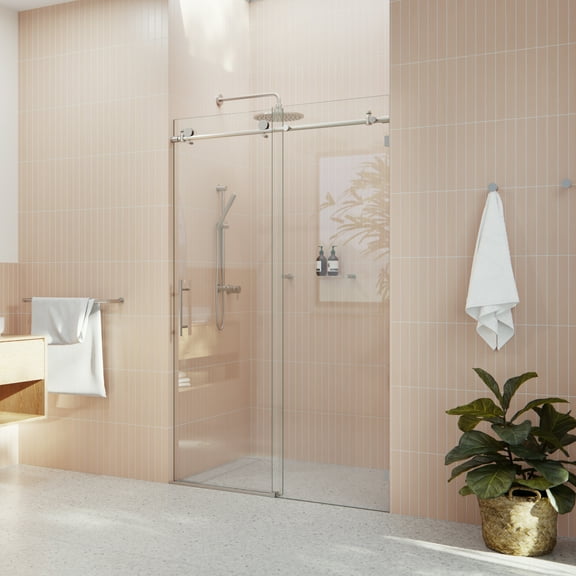 Eclipse 56 in. x 78 in. Fully Glass Sliding Shower Doors