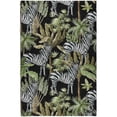 thumbnail image 2 of Addison Rugs Dream Shag Premium Machine Washable Transitional Palms & Zebras Midnight Rectangle Rug, 8' x 10', 2 of 8