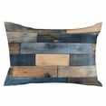 thumbnail image 2 of Navy Blue Brown Wood Throw Pillow Covers, Farmhouse Vintage Wooden Soft Breathable Pillow Cases with Invisible Zipper for Sleeping, Toddler Pillowcases for Couch Bed Sofa Chair 12x20 Inches, 2 of 6