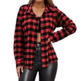 thumbnail image 2 of Letdown Womens Plaid Shirts Lightweight Flannel Roll Up Long Sleeve Collared Button Down Blouse Loose Fit Fall Tops Casual Outwear (,XL), 2 of 6