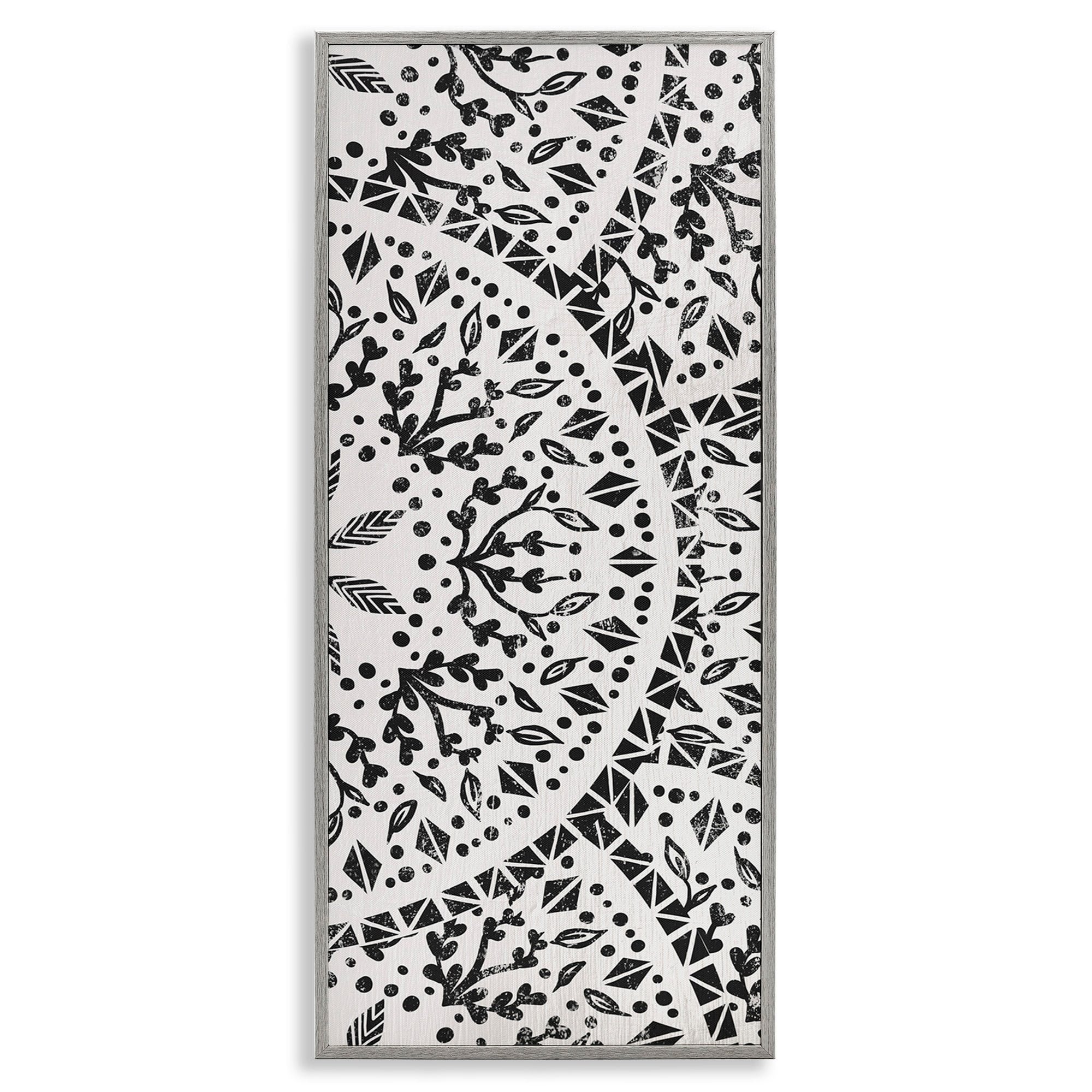Stupell Indtries Boho Fractal Pattern Study Vintage Style Distressed Botanicals,13 x 30,Design by Daphne Polselli