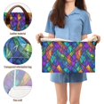 thumbnail image 5 of Yayeee Foldable Storage Basket for Shelves Waterproof Cloth Bins with Handles, Vibrant Stained Glass Pattern, 5 of 7