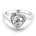 thumbnail image 5 of K-KED 1.0ct Round Moissanite Engagement Ring for Women 6.5mm D Color Sterling Silver, 5 of 9