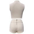 thumbnail image 5 of Short Sets for Women Slim Fit Sleeveless Zip Up Cropped Vest and Shorts 2 Piece Matching Set Going out Sets, 5 of 8
