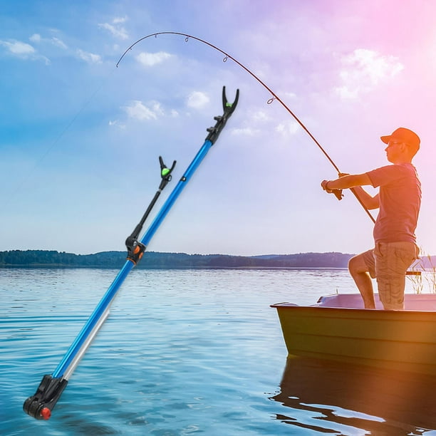 Fishing Rod Bracket, Aluminum Portable Fish Pole Holder Extending Rest Rack,  Telescopic Fishing Tool Rest Support - 2.4m 