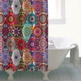 thumbnail image 5 of Extra Long Boho Shower Curtain 72x84 Inches - Vintage Floral & Tropical Leaves Pattern, Waterproof Bohemian Bathroom Decor with 12 Hooks, Tribal Rustic Style, 5 of 5