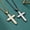 Gold & Grey Set, variant on Stainless Steel Cross Necklace for Men , Religion Fashion Jewelry Gifts, 24 In