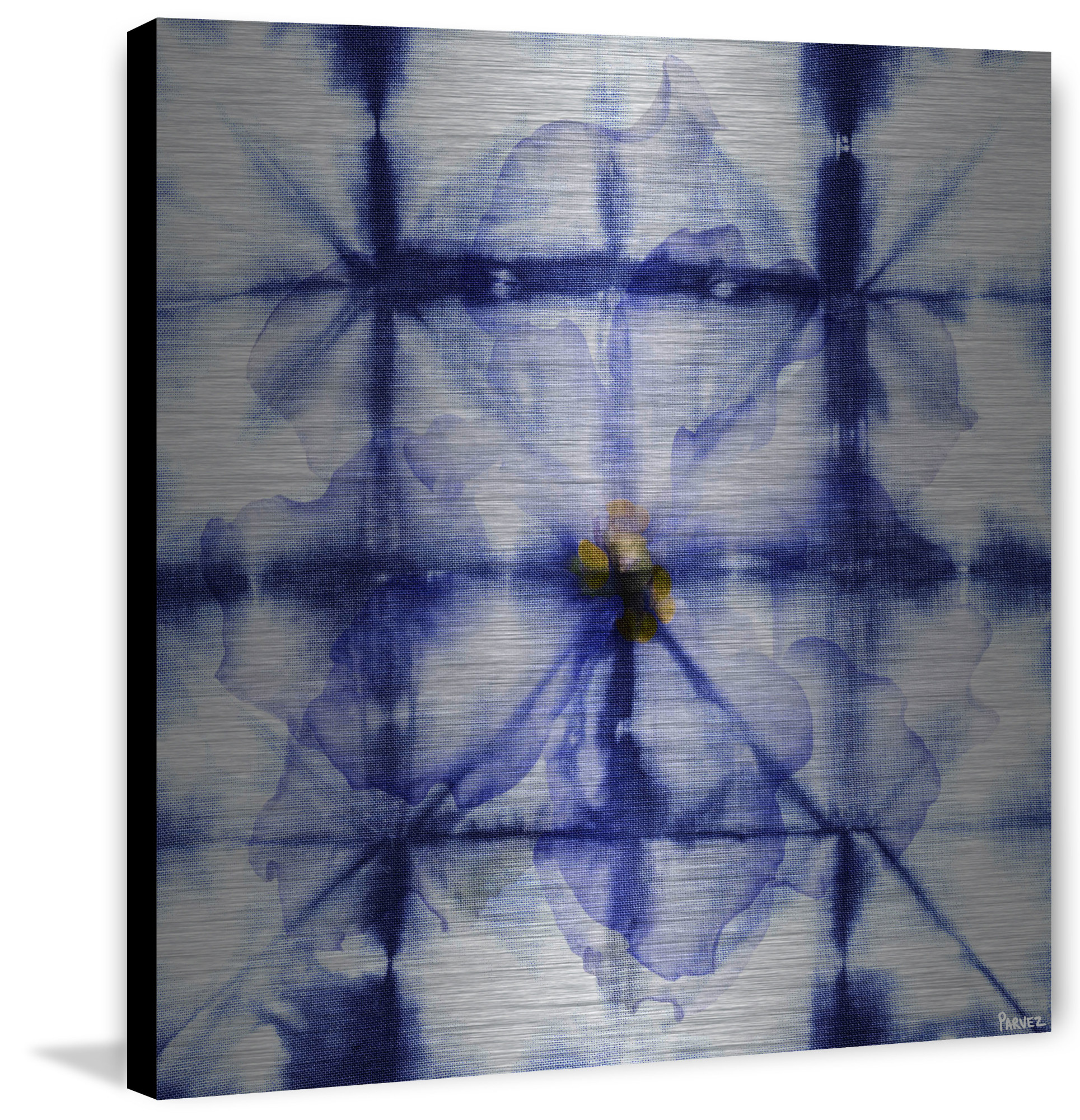 Parvez Taj Boxed in Blue Art Print on Brushed Aluminum