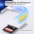 thumbnail image 3 of [Apple MFi Certified] Apple Lightning to SD Card Reader for iPhone, Trail Game Camera Viewer Memory Card Reader for iPhone iPad, SD Card Adapter to iPhone 14 13 12 11 XS XR X 8 7 iPad, Plug and Play, 3 of 5