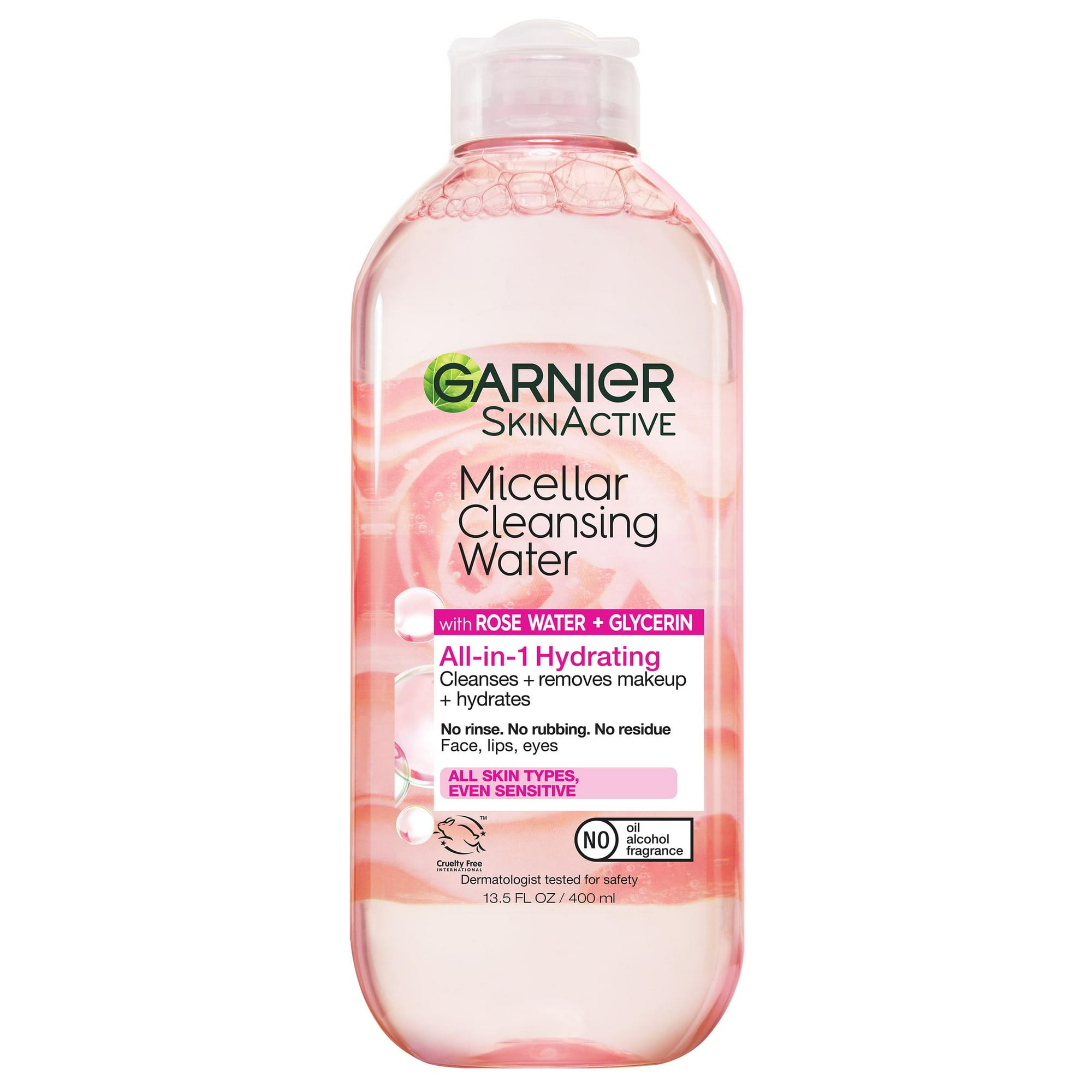 Garnier SkinActive Micellar Cleansing Water All in 1 Hydrating Rose Water Makeup Remover, Face Cleanser, 13.5 fl oz