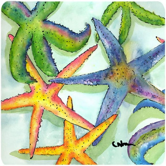 Starfish Foam Coasters - Set Of 4, 3.5 x 3.5 In.